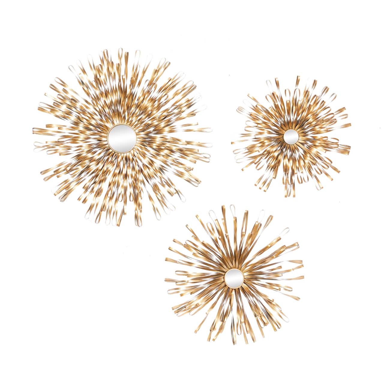 Gold Metal Starburst Modern Wall Décor Set